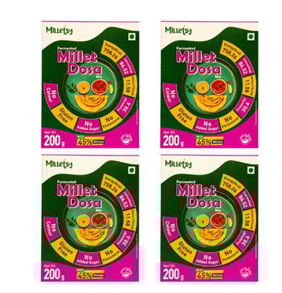 Milletsy Millet Dosa Instant Mix Pack of 4| 200 gm each Milletsy Millet Dosa Instant Mix Pack of 4| 200 gm each