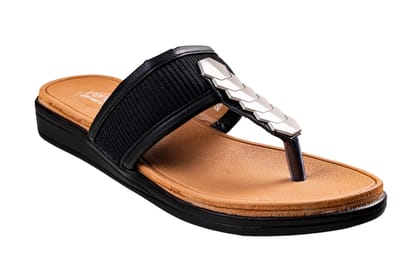 Trendz Ladies Black Chappal-Black / 7