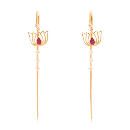 Silver Lotus Earcuff-Gold