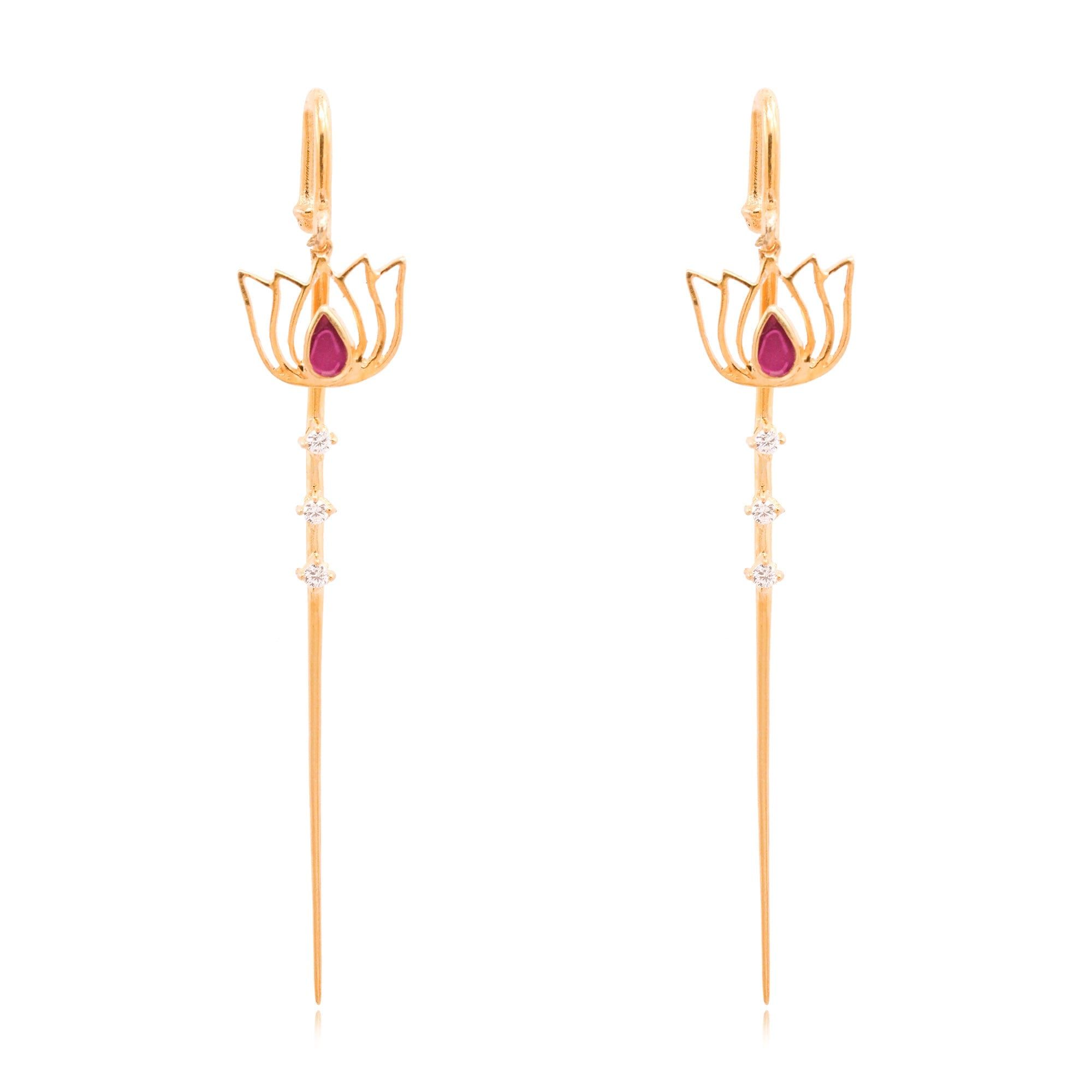 Silver Lotus Earcuff-Gold