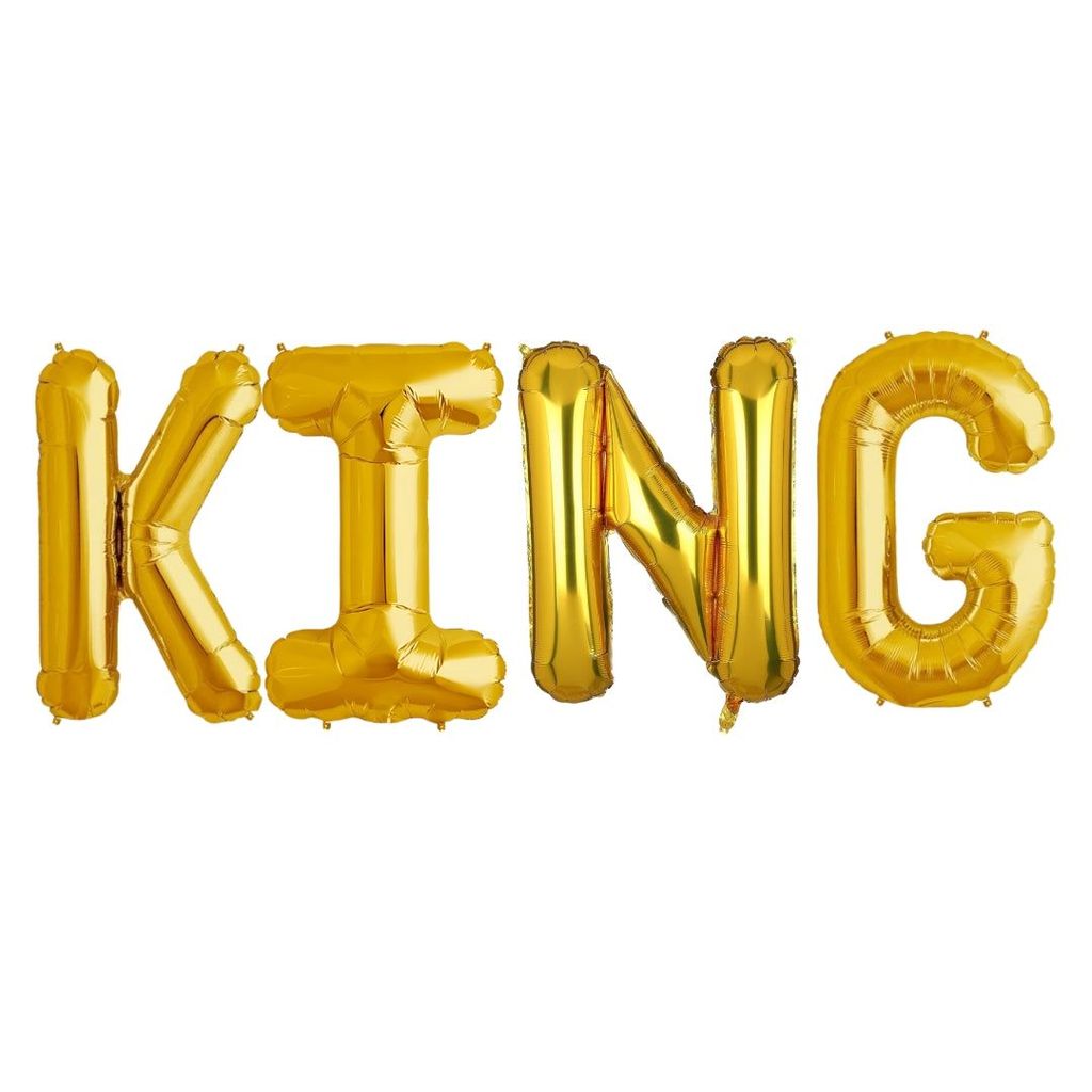 KING Golden Foil Balloon Set - Air Filled - 40 inches - 4PC - Party and Festive Needs | Buy online on ZillyBuy