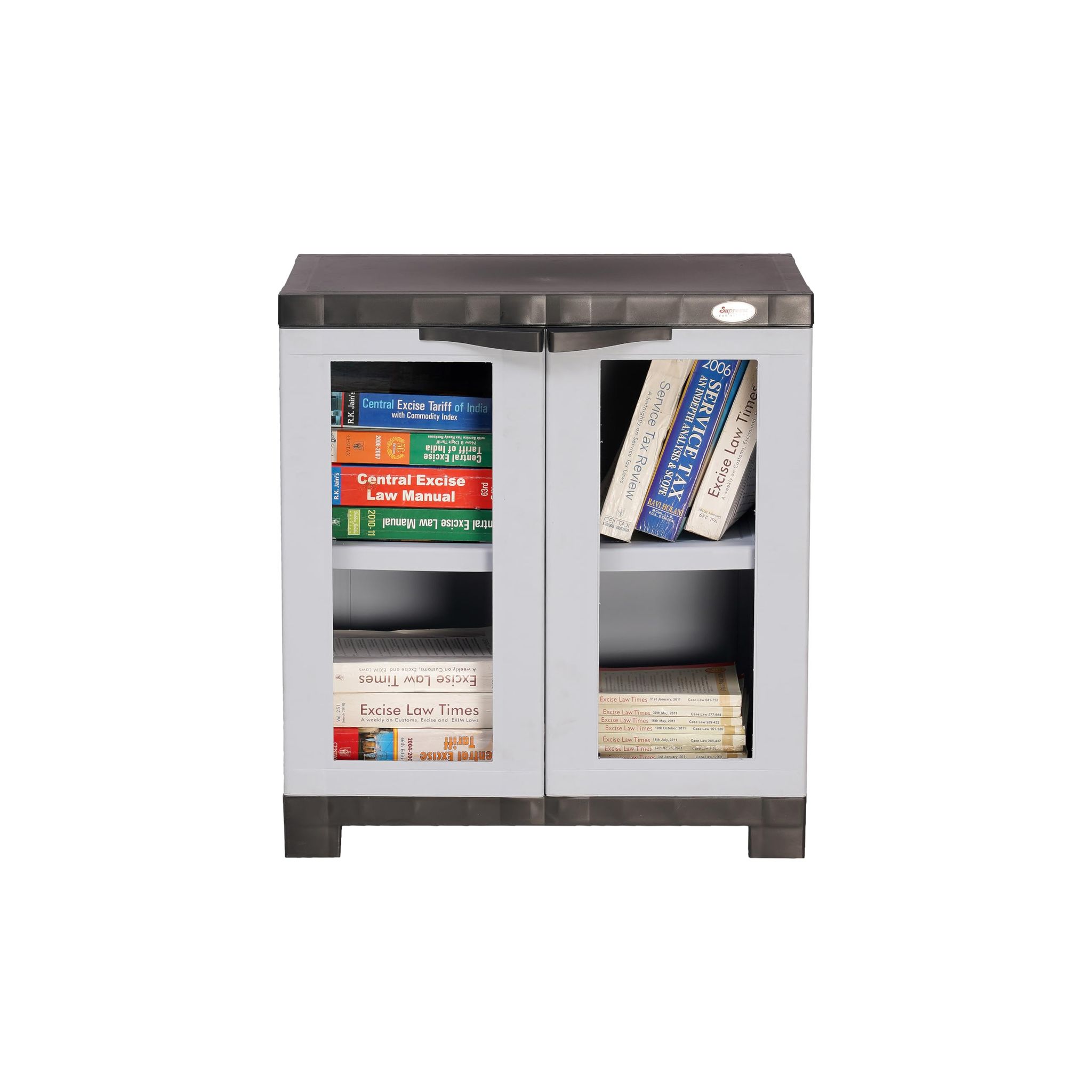 Supreme Furniture Fusion 01 FG Cabinet with Multipurpose with See-Thru Glass Panels Made by 100% Virgin Plastic Cupboard/Almirah/Home, Living Room and Kids(Small Size,(DIY)