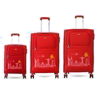 Salsa Plus 58 cm, 68cm  78cm - Soft Luggage Trolley Bags Combo Set 3 - Soft Spinner Wheels Cabin and  Check-In Size Tro