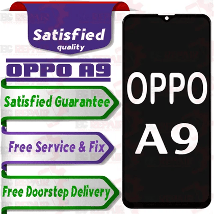 Oppo A9 Combo LCD with Touch Screen for A9  Black (display glass combo folder) Original Tem Glass