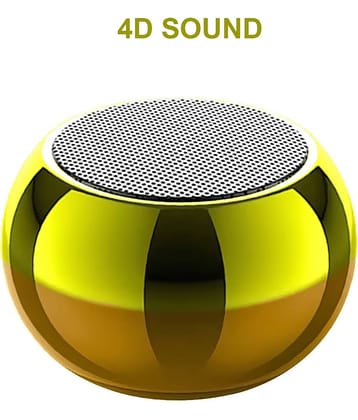 Retailstore 4D BASS Wireless 5 W Bluetooth Speaker Bluetooth v5.0 with Call function Playback Time 6 hrs Gold