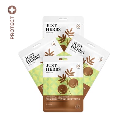 Vitamin C Amla Sheet Mask with Liquorice Root for Skin Brightening - pack of 4