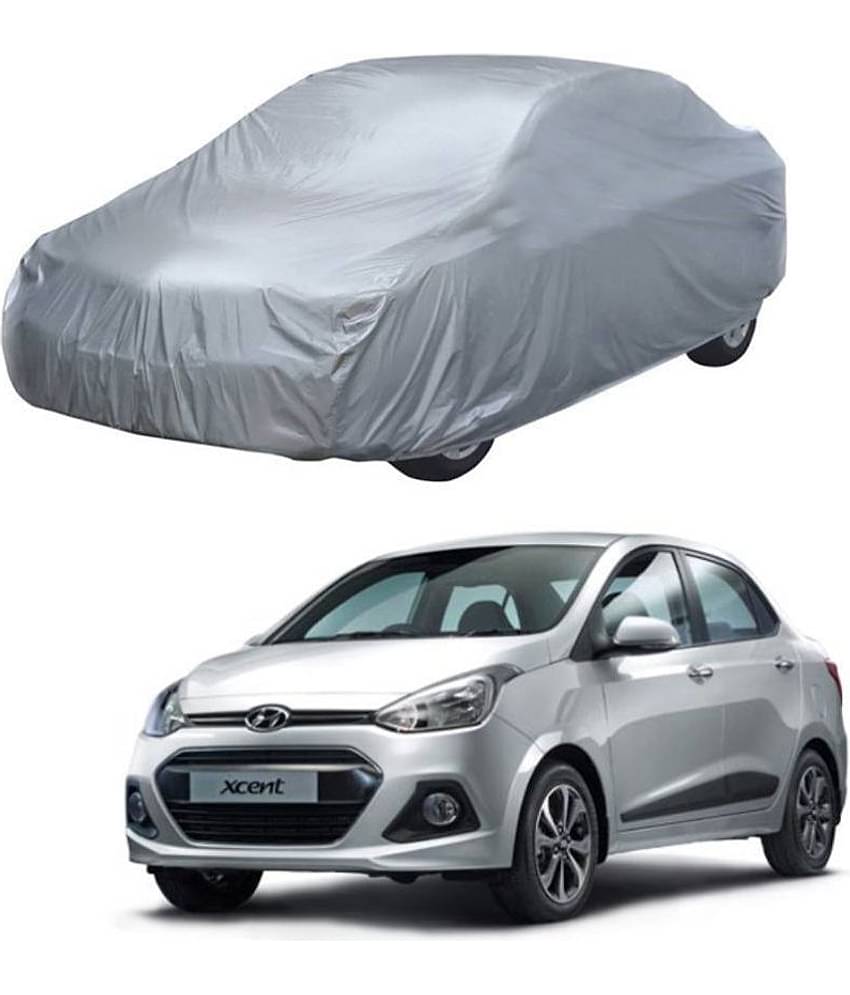 Autoretail Silver Color Car Cover Without Mirror Pocket Polyster For Hyundai Xcent