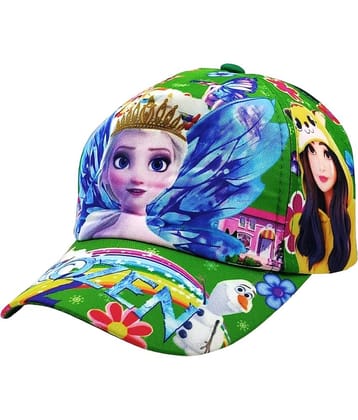 Zacharias Girl's Kids Cotton Party Stylish Cute Cap KC-16 (Green_Pack of 1)