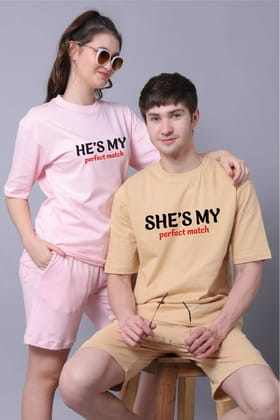 Perfect match Couple Oversized Couple Tees - Pack of 2