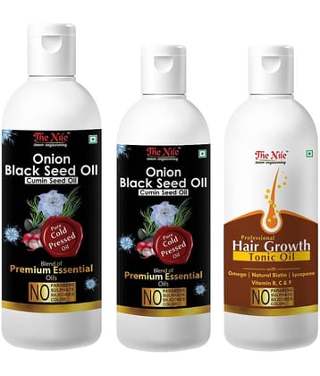 The Nile Onion Blackseed 150 + 100 ML (250 Ml) + Hair Tonic 100 ML 350 mL Pack of 3