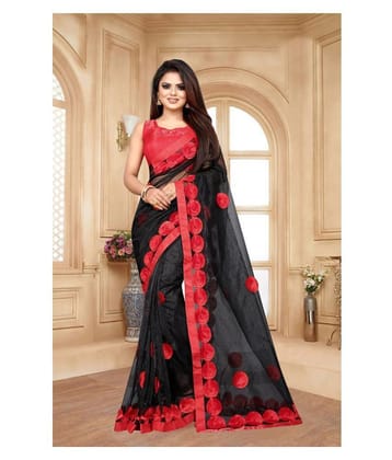 Gazal Fashions - Multicolor Net Saree With Blouse Piece (Pack of 1)
