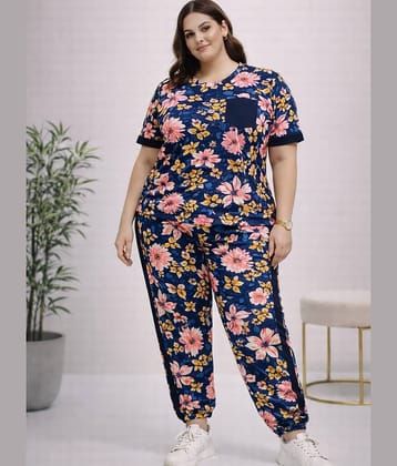 AUSTIVO Women Top With Trousers Co-Ord Set ( Navy )