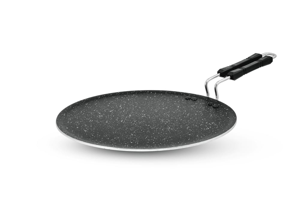 N NIDHI Delta Flat Tawa | 300mm Diameter | 4mm Thickness | Steel Wire Backelite Handle