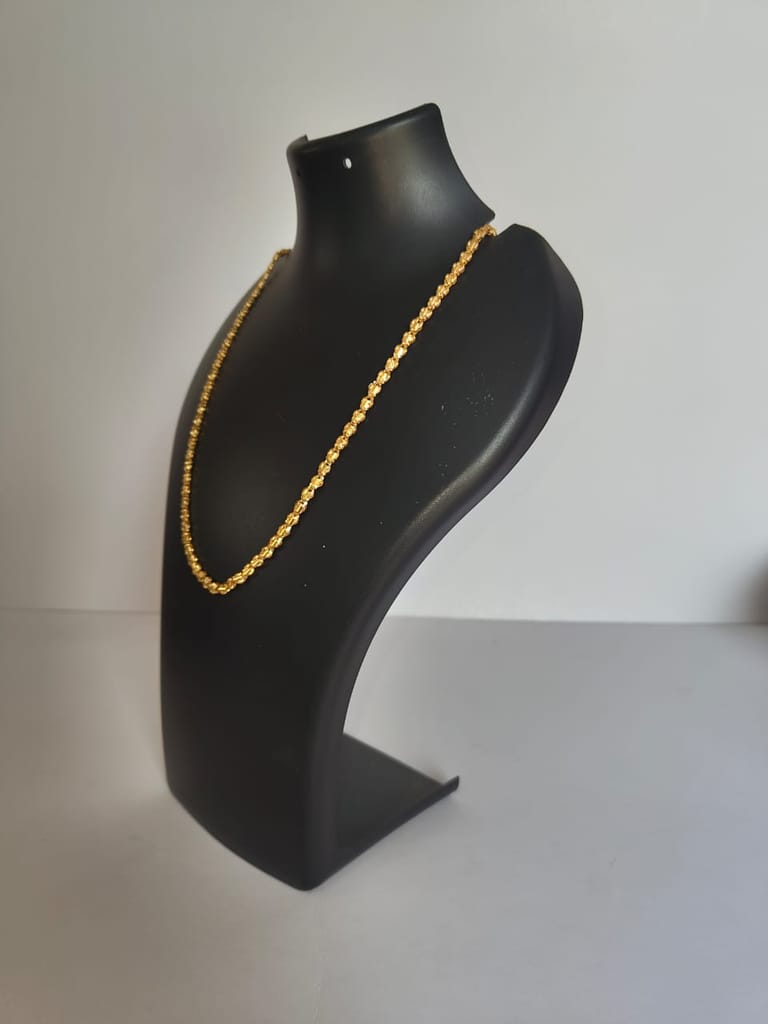 Gold Plated Beaded Chain Necklace for Men**