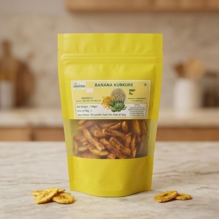 Banana Kurkure - 100 gm - One stand-up pouch