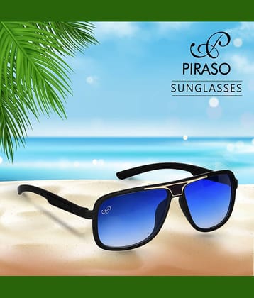 PIRASO Black Rectangular Sunglasses ( Pack of 1 )