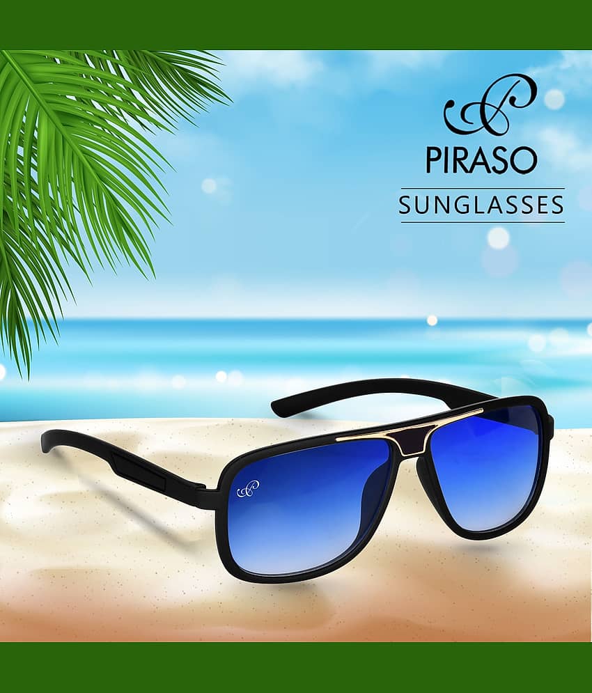 PIRASO Black Rectangular Sunglasses ( Pack of 1 )