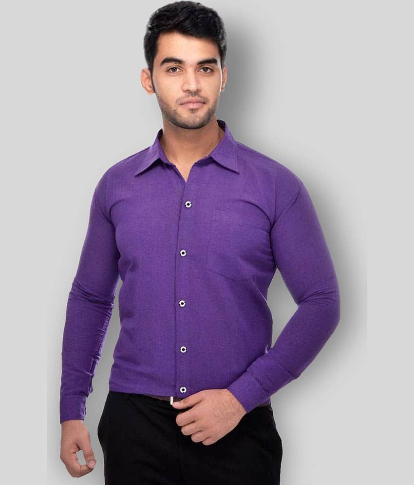 DESHBANDHU DBK - Purple Cotton Regular Fit Men's Formal Shirt (Pack of 1)