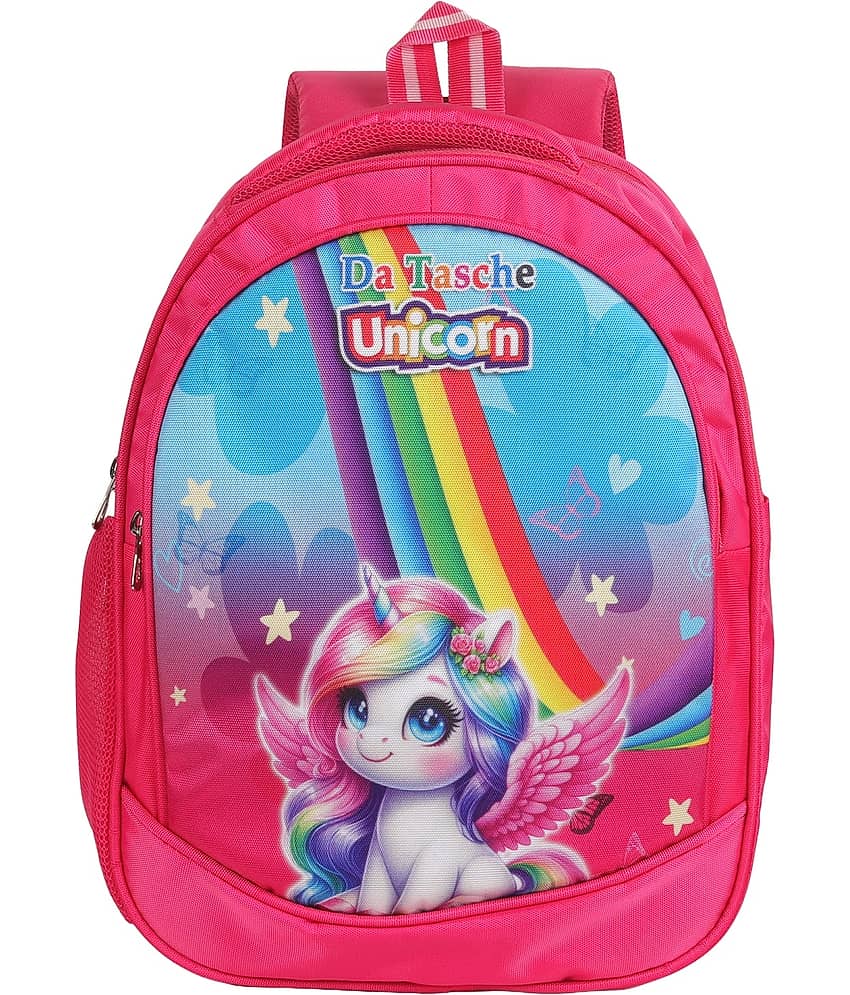 Da Tasche Pink Polyester Backpack For Kids