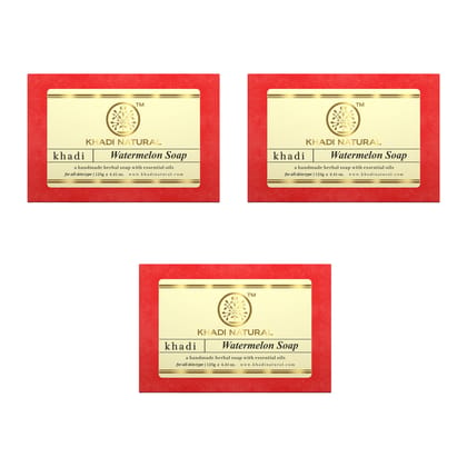 Khadi Natural Herbal Watermelon Soap Combo Pack Of 3 – 125gm Each Khadi Natural Herbal Watermelon Soap Combo Pack Of 3 – 125gm Each