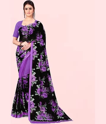 ANAND SAREES Georgette Printed Saree With Unstitched Blouse Piece ( Multicolor )