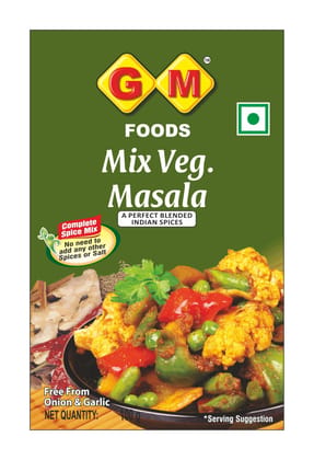 GM Foods Mix Veg Masala Powder 100g (Pack of 1) | Authentic Indian Spice Mix for Flavorful Sabjis | Rich Aroma & Flavour | Ready to Cook Spice Mix | No MSG, Artificial Colors & No Preservatives