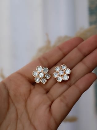 Arya Polki Stud Earrings-Gold