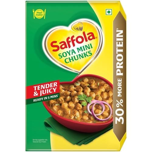 Saffola Soya Mini Chunks - Tender & Juicy, High In Protein & Fibre, 200 g