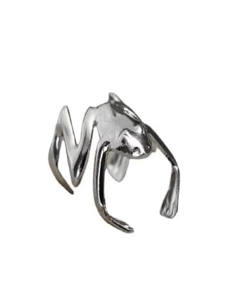 Toad Cuff Silver Earrings-Pair