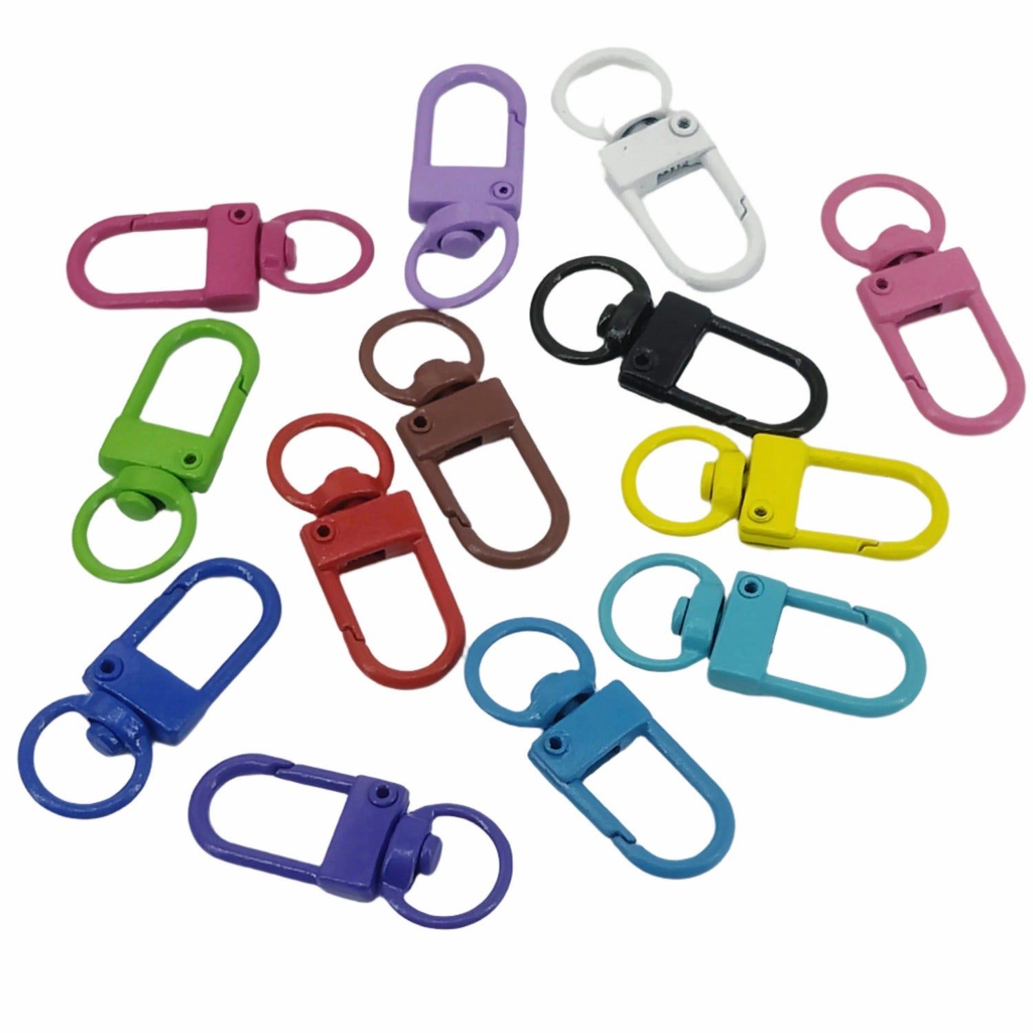 Alloy Swivel Clasps 360 Degree For Key Chain and Bag Making 33x13x5 MM-Mixed Colors / 10 Pieces