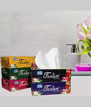 Texam 2 - Ply Facial Tissue Soft Pack – 75 Pulls (Pack of 5) | 100% Virgin Pulp | For Home, Office and Travel