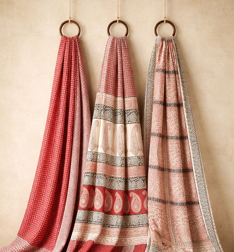 Hand Block Printed Bagh Cotton Suit – 3 Piece Unstitched