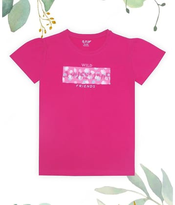 J&JP Pack of 1 Girls Cotton T-Shirt ( Pink )