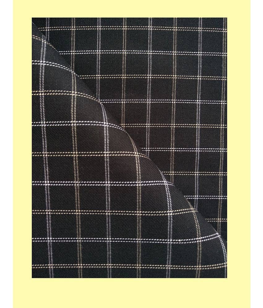 Makhanchor - Black Cotton Men's Unstitched Shirt Piece ( Pack of 1 )