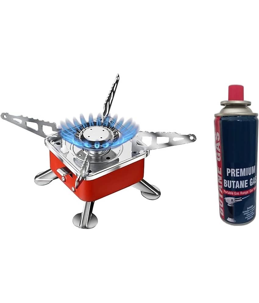 Emergency Camping Stove with Butane cylinder Can | Camping Gas Stove | Camping Stove - 2800W- Ultra Light Picnic Cooking Gas Burners