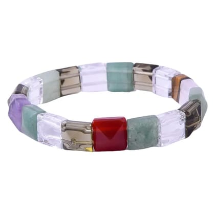 Multi Colour Crystal Pyramid Bracelet Healing and Vastu, Meditation, Protection,Multicoloured Stylish Bracelet for Girls/Boys/Women(KI_154)  by Krishna Impex