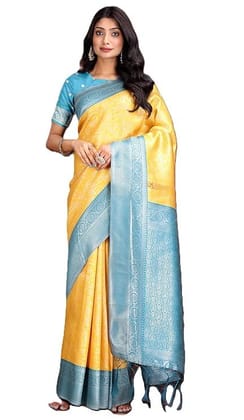 Pandadi Saree Women's Lichi Silk Woven Zari Work Saree