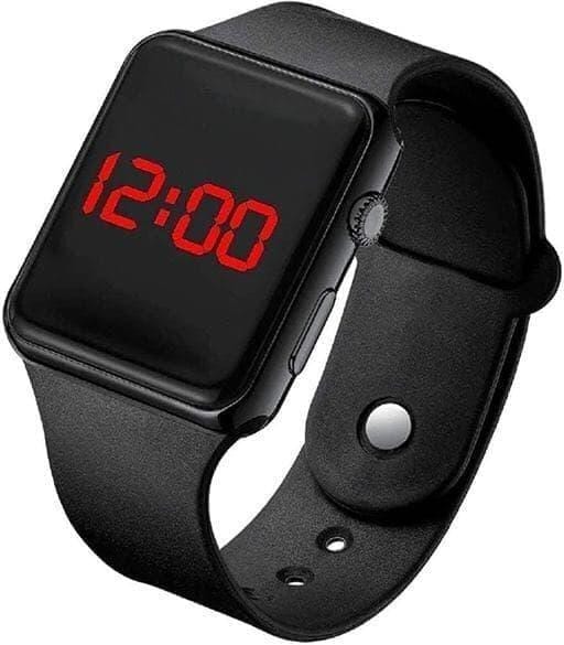 Sleek Black Digital LED Watch - Modern Design & Comfort