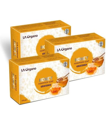 LA ORGANO Honey Handmade Natural Bath Soap Bathing Bar 100 g Pack of 3