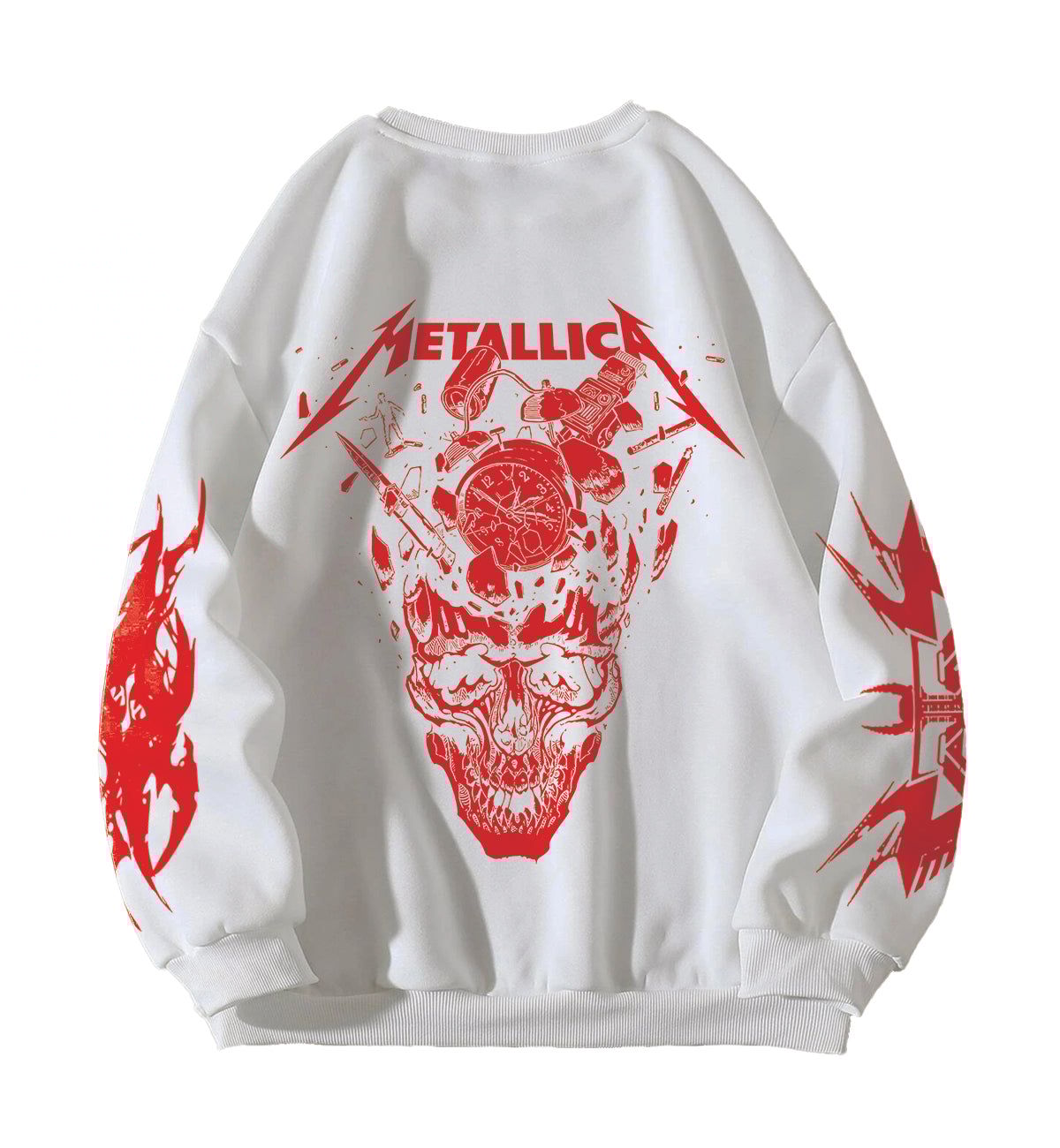 Metallica Designed Oversized Sweatshirt-S / White