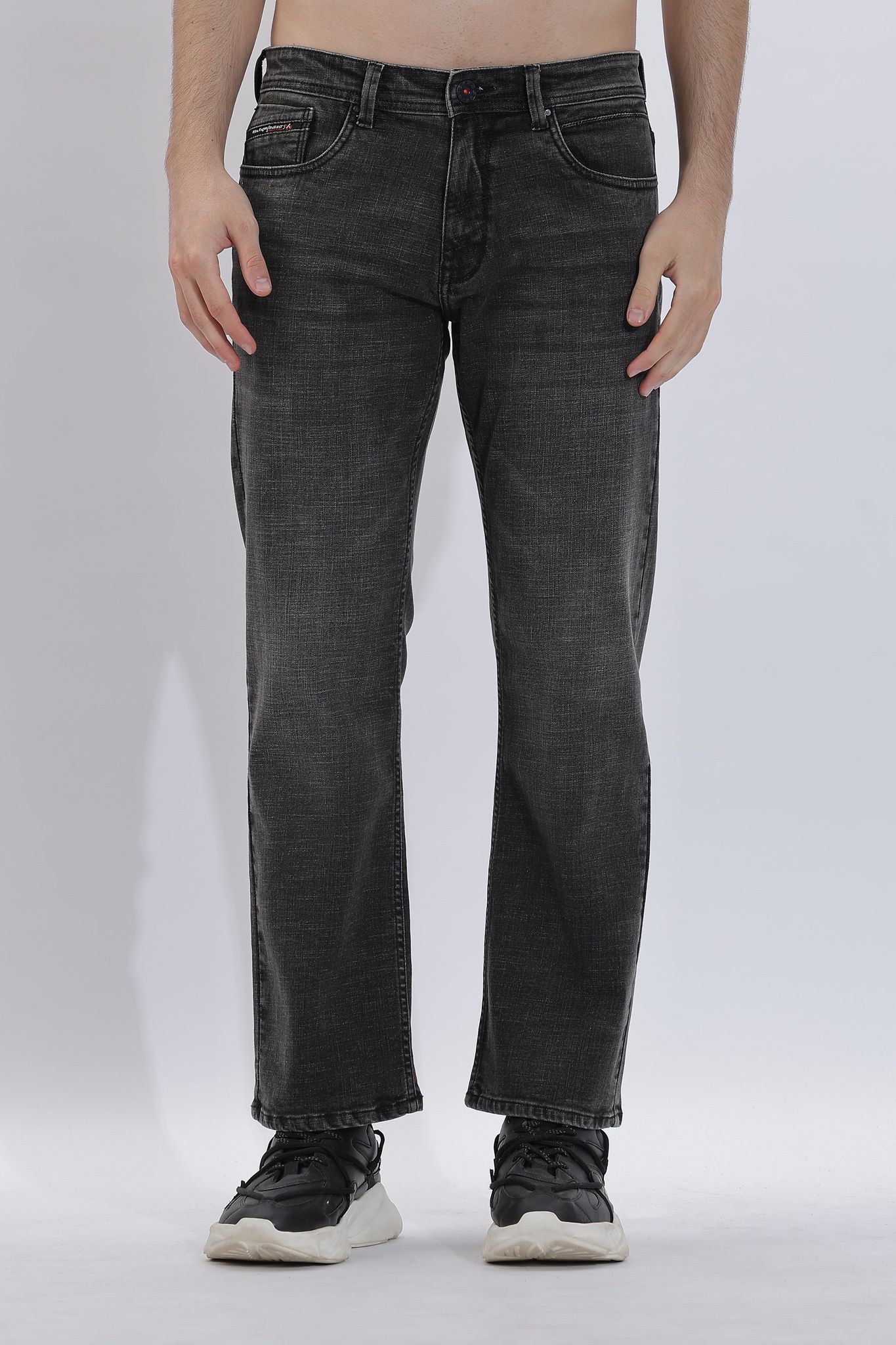 Men's Straight Fit Grey Non-Tearing Jeans | Rick Rogue-30
