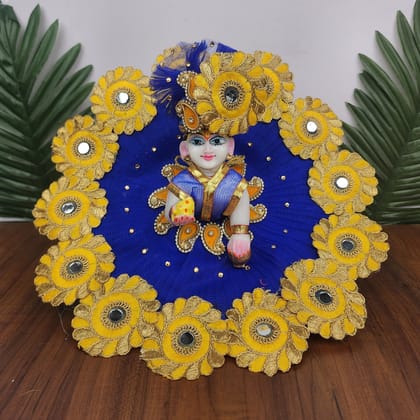 Royal blue Heavy Dress for laddu gopal ji with pagdi-0