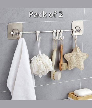 GEEO Silver Steel Storage Racks ( Pack of 2 )