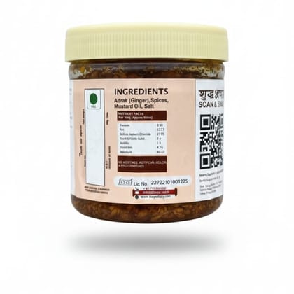 Baya India Adrak  Pickle | 250g | Homemade Authentic Indian Achar | Traditional Recipe | No Preservatives | Spicy & Tangy Taste