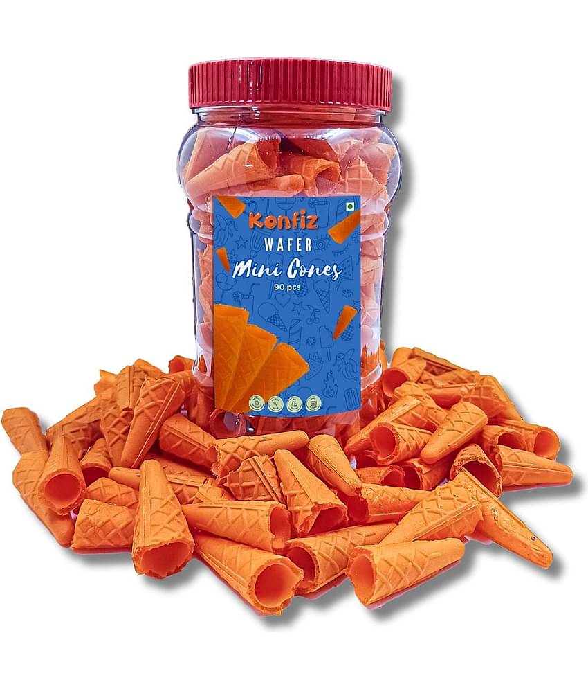 KONFIZ - Mini Cone Wafer Wafer ice cream cone,90 pc, 200 gm, Pack of 1