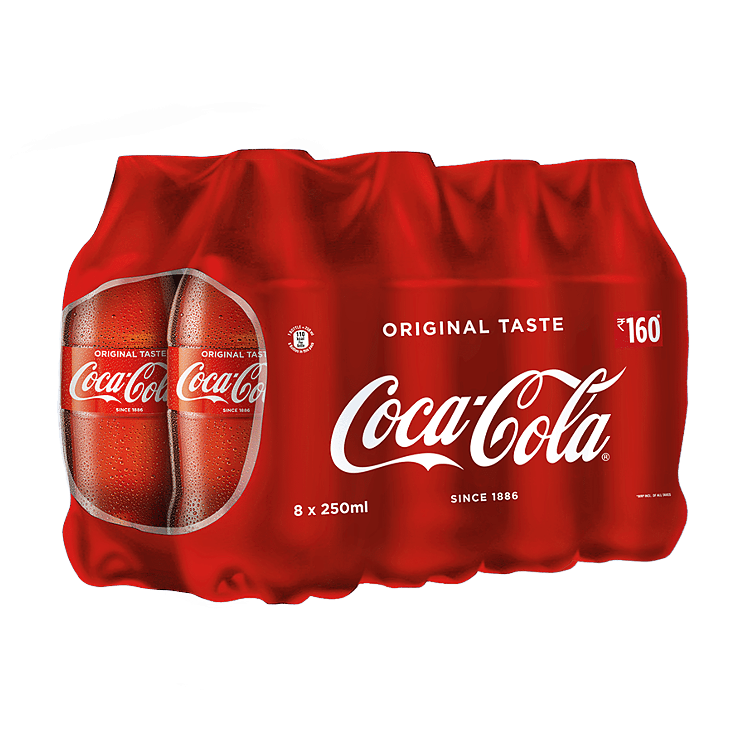 Coca Cola Soft Drink, 250 ml (Pack of 8)