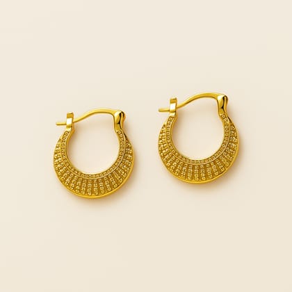 18K Gold plated Gold Vintage Hoop Men Earring