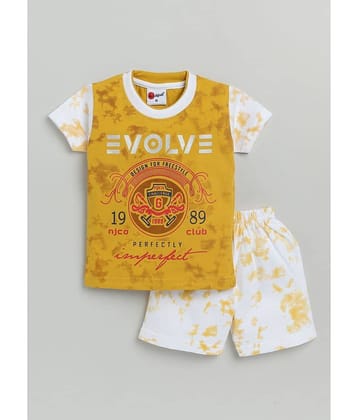 Mars Infiniti Pack of 1 Boys Cotton T-Shirt & Shorts Set ( Gold )