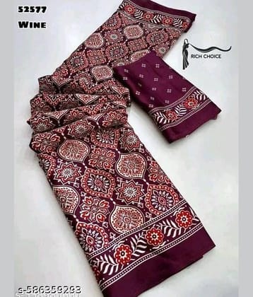 JIHANA FAB Georgette Printed Banarasi saree With Unstitched Blouse Piece ( Multicolor )