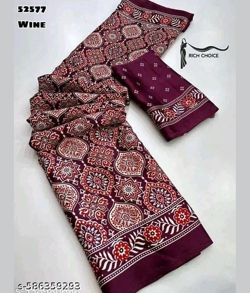 JIHANA FAB Georgette Printed Banarasi saree With Unstitched Blouse Piece ( Multicolor )
